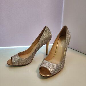 Enzo Angiolini Glitter Peep Toe Stiletto Heels